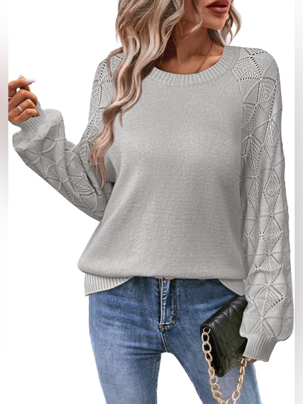 🎀 5/$20 🎀 NWT Zeagoo crew neck light weight knit top/sweater in light grey XL
